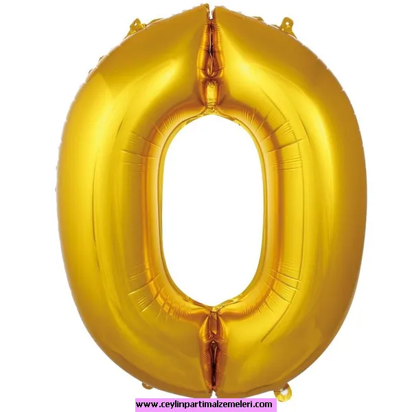 0 Rakam Gold Folyo Balon